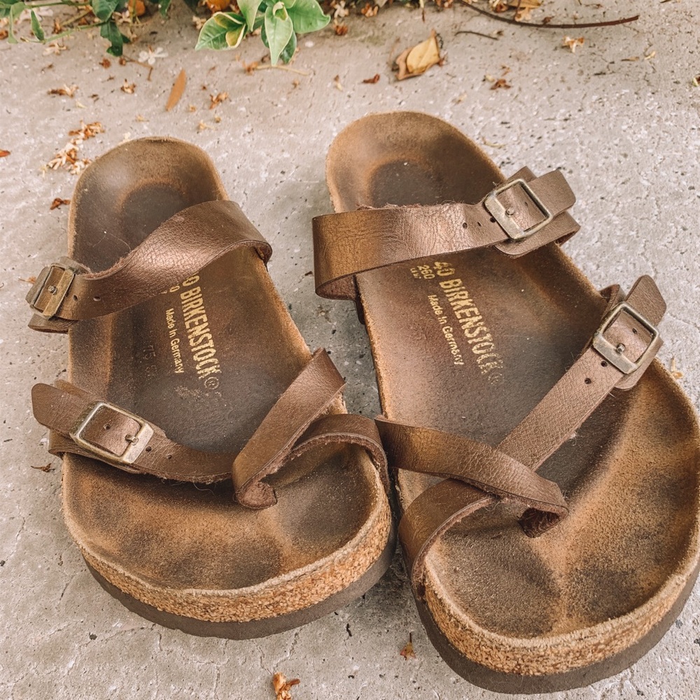Metallic Brown Birkenstock Sandals